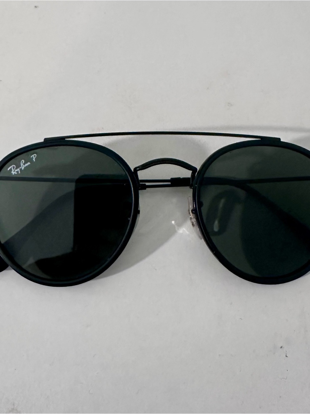 Ray-Ban Black Frame Sunglasses with Green Lenses - Picture 3 of 4